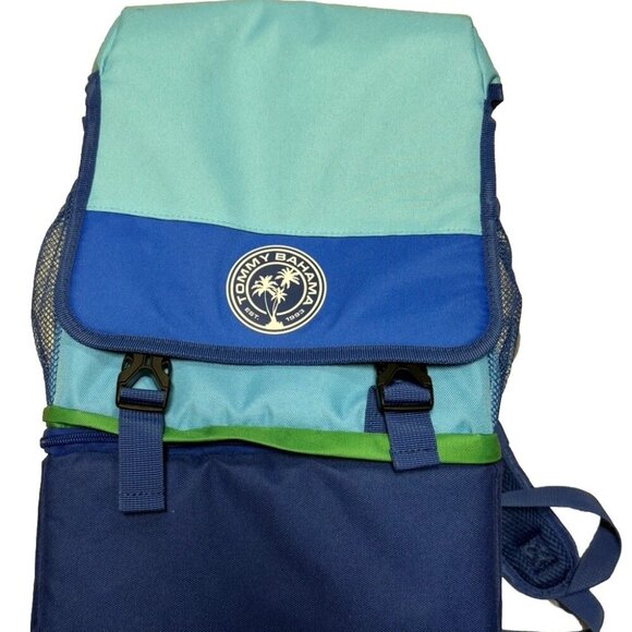 TOMMY BAHAMA Zip Cooler Bag Insulated Backpack 24 Cans Deep Blue
